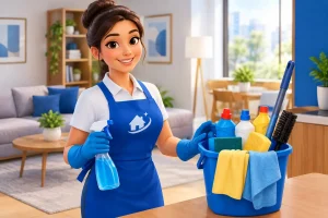 Quem leva produtos de limpeza na faxina?