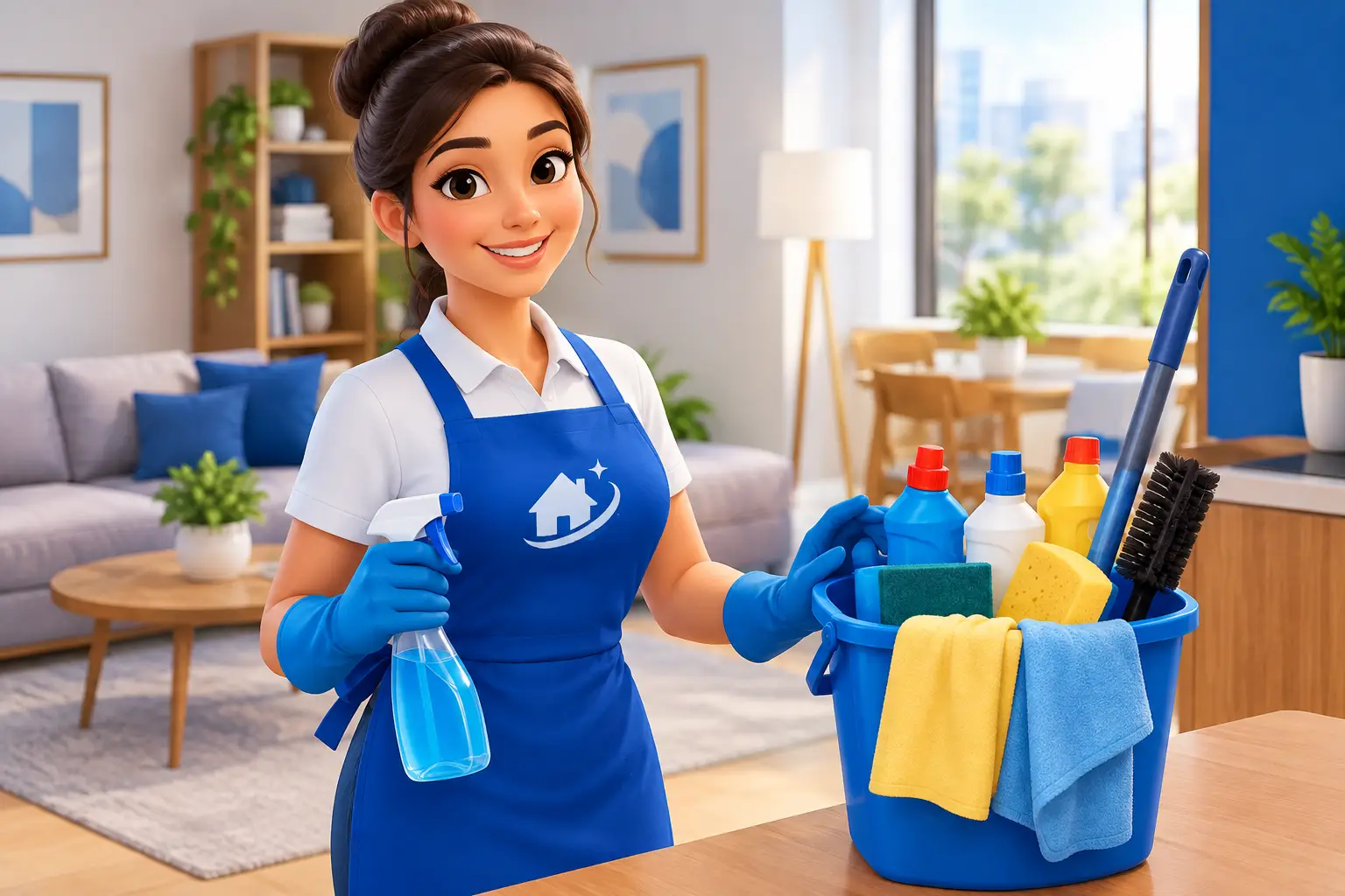 Quem leva produtos de limpeza na faxina?