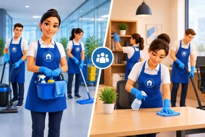 Limpeza terceirizada versus equipe interna